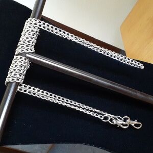 NWOT 54" Silver Chain Purse Strap T140